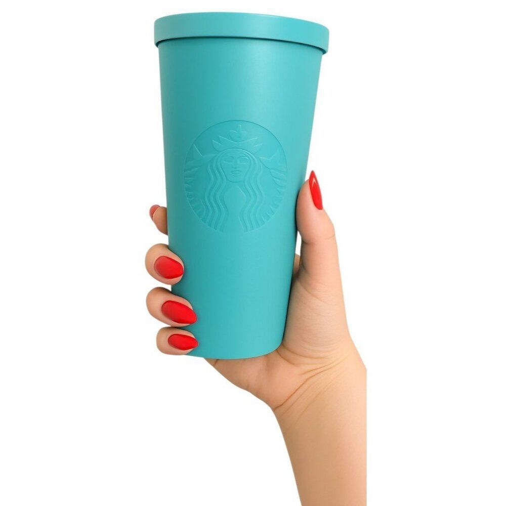 16 oz Starbucks Cold Travel Tumbler ROBIN EGG Teal Blue Stainless Steel Grande